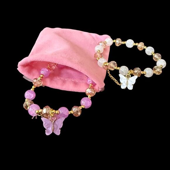 Sunset & Moonlight – Butterfly Beaded Bracelet Duo Gift Set - Picture 6 of 7